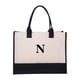 thumbnail image 1 of Bolsa de lona con inicial N, bolsa con correa con cremallera ajustable para bolsas de maquillaje y de inicial, regalo de cumpleaños para mujeres, 1 of 5