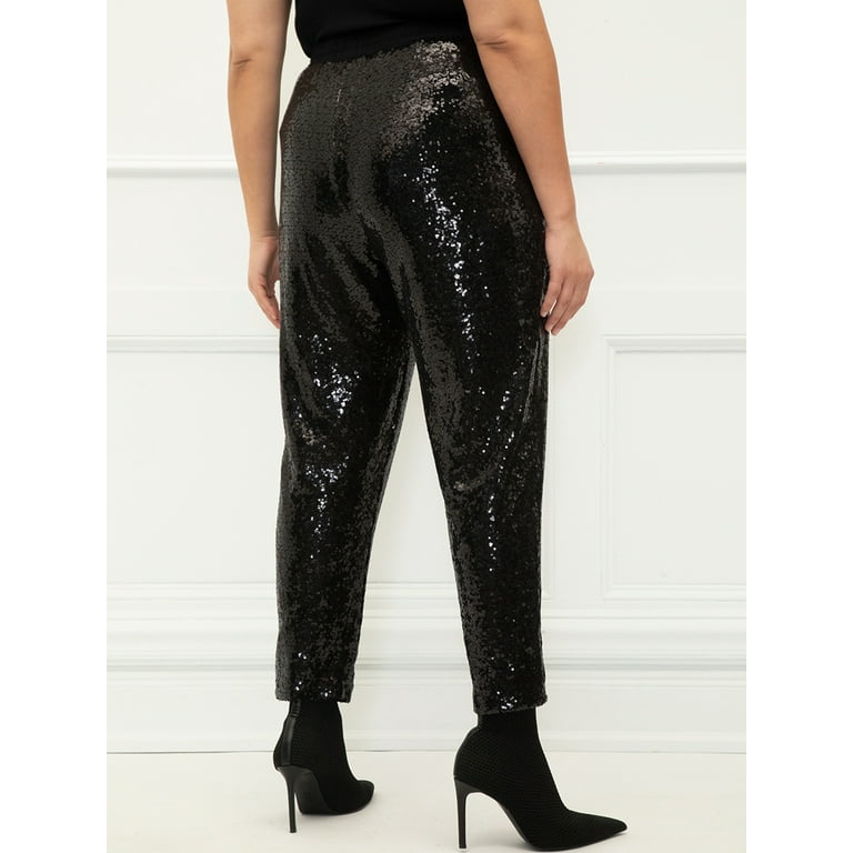 Sequin jogger best sale pants plus size
