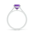 thumbnail image 2 of ANGARA Natural Prong-Set Cushion 2 ct Amethyst Solitaire Ring in 925 Sterling Silver for Women (Size-9x7mm) | February Birthstone, Anniversary, Jewelry Gift for Women | Natural Amethyst Ring, 2 of 9