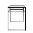 thumbnail image 4 of Tcbosik Industrial Writing Desk Study Computer Table Glass Desktop with Storage Shelf, Black, 4 of 5