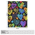 thumbnail image 4 of Orinice Hearts Rainbow Art & Language Warm Lightweight Blanket Soft Fleece Throw Blanket for All Seasons - Cow Gifts Blanket, Living Room Sofa Decor - Multiple Sizes Available 60x80in, 4 of 6