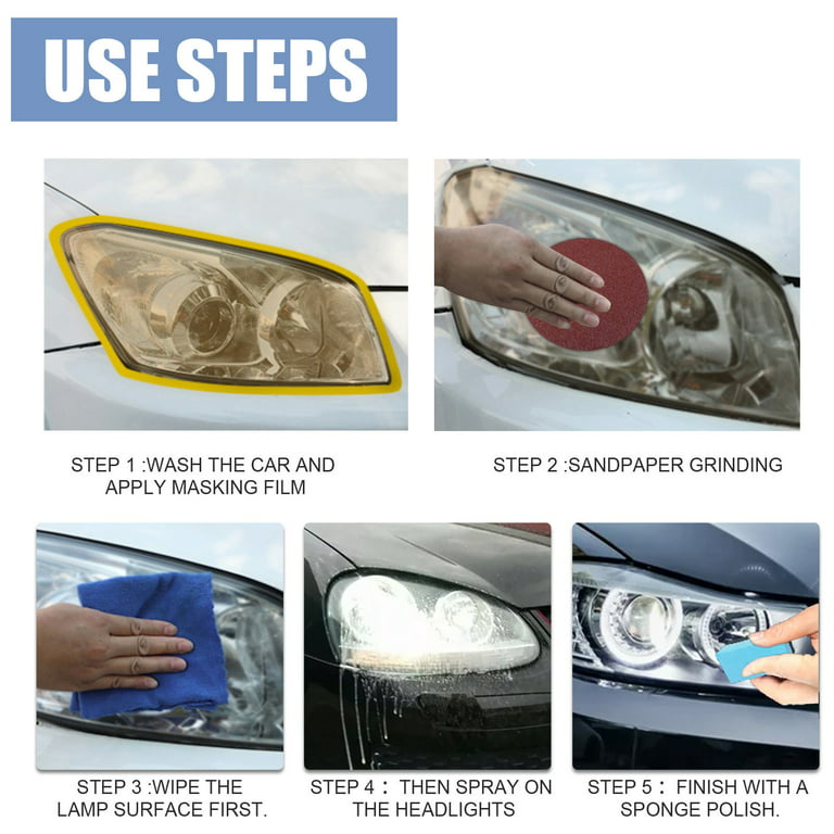 Car Ceramic Headlight Restoration Kit To Remove Yellowing, Polish