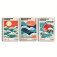 thumbnail image 3 of 3pcs/Set Frameless Japanese Canvas Poster Hokusai Big Wave and Sunrise Print Wall Art Poster for Modern Living Room Bedroom Dormitory and Home Aesthetic Decor Perfect Gift, 3 of 4