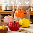 thumbnail image 5 of Pumpkin Soup Bowl, 64oz Ceramic Pot with Lid, Microwave & Dishwasher Safe for Thanksgiving Halloween Party, 5 of 8