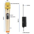 thumbnail image 3 of microphone Sans Fil, microphones Dynamiques Numériques Doubles, Récepteur rechargeable, Prêt à l'Emploi, Convient au Chant, au Karaoké, aux Fêtes, aux Réunions, aux Églises, aux Mariages, au DJing et aux Rassemblements (Or)., 3 of 5