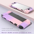 thumbnail image 2 of FIEWESEY Case for Nintendo Switch OLED,3 in 1 Anti-Scratch Shockproof Protective Hard Cover Case Fit for Nintendo Switch OLED and Joy-Con Controller (Pink/Purple), 2 of 9