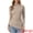 Camel, variant on Women's Pleated Mock Neck Long Sleeves Cozy Fitted Top XL Coffee