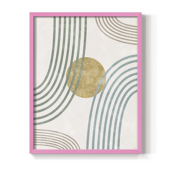 Modern Flow in Pink Solid Wood 11 x 14 Framed Print