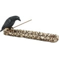 thumbnail image 5 of DARK RAVEN STALKING PREY INCENSE BURNER HEAPED SKULLS STATUE GRAVEYARD by Pacific Trading, 5 of 6