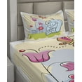 thumbnail image 4 of Ambesonne Butterfly Fitted & Top Sheet Set with Shams, Rabbit Nature Tulips, Multicolor, 4 of 5