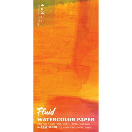 Global Art Fluid Watercolor Paper Block, Cold-Press, 4in x 8in 15 (The Best Watercolor Paper)