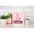 thumbnail image 4 of Coffee Warms Heart Pink Steaming Cup 10 x 10 Wood Tabletop Sign Plaque, 4 of 4