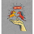thumbnail image 2 of Hold Your Horses Humor Youth Heather Gray Long Sleeve Hoodie-Medium, 2 of 6