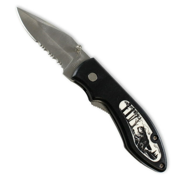 ToolUSA 3 Inch Folding Pocket Knife Wolf Design PK20600W Walmart