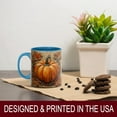 thumbnail image 3 of Uuiauoio Rustic Pumpkin Autumn Leaves Coffee Mug 11oz Ceramic Farmhouse Style Fall Harvest Thanksgiving Halloween Ghost Bat Witch Design for Party Gift Everyday Drinkware Hot Cold Beverage Cup, 3 of 6
