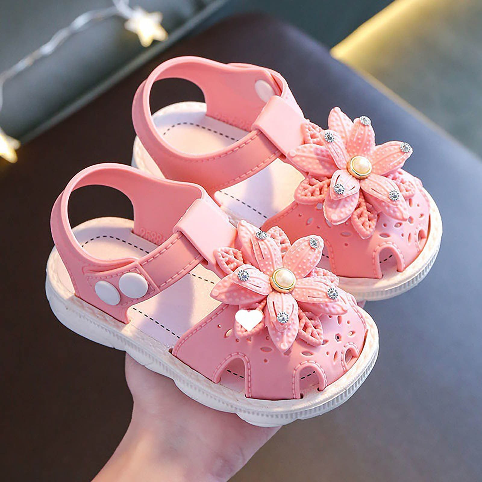 Summer New Lightweight Soft Bottom Breathable Non Cute Flower Girls Fashion Beach Sandals Shoes for Baby Girls Toddler Shoes Girls Baby Girl Shoes Girl Sandals Size 4 Closed Toe Sandals for Girls