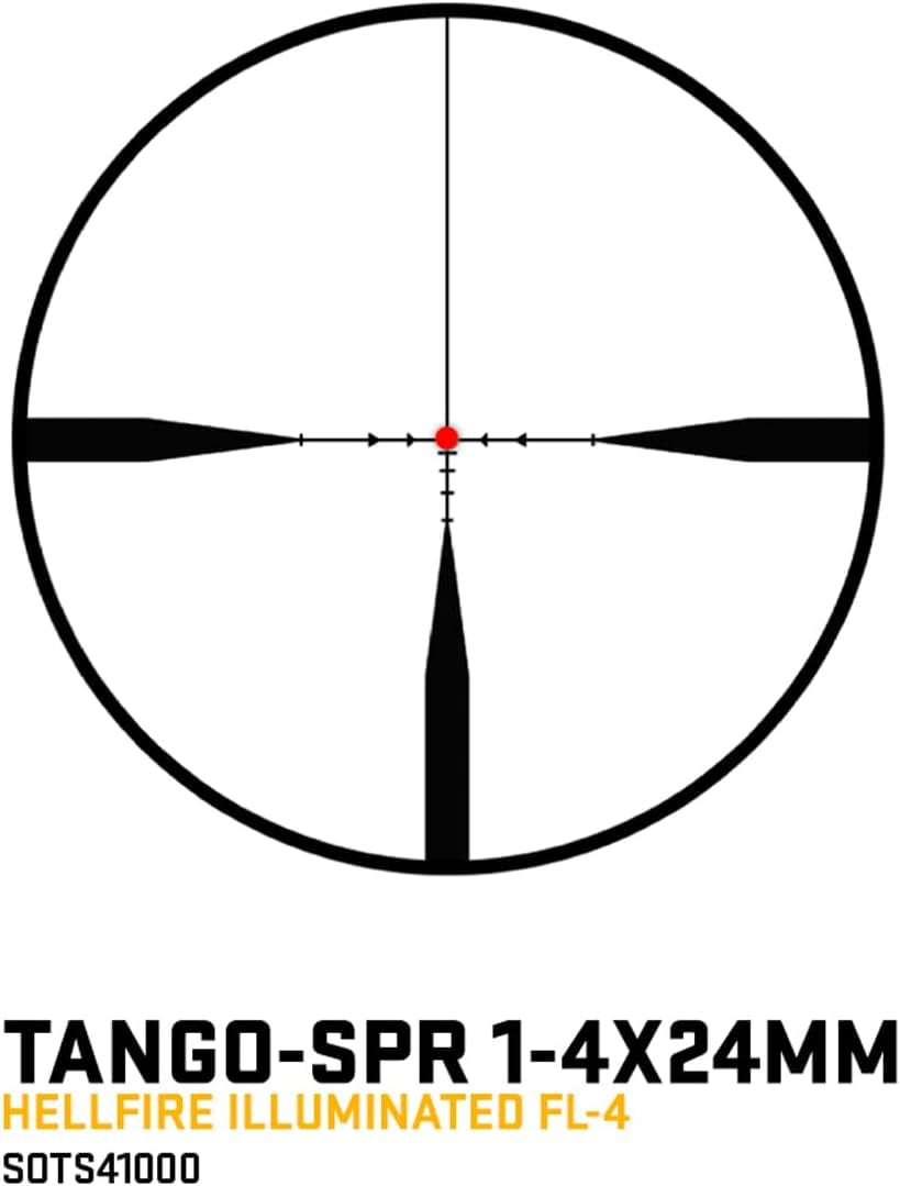 TANGO-SPR Riflescope 4x Optical System Low Dispersion Glass 30MM Maintube HELLFIRE Illuminated