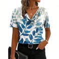 thumbnail image 2 of Enjoytime Womens Tops Trendy Vintage Printed V-Neck Short Sleeve Shirts Summer Spring Fashion 2026 Business Casual Blouses Light Blue L, 2 of 6