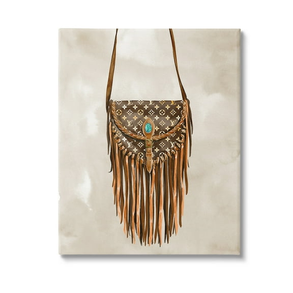 Stupell Industries Boho Designer Purse Beauty & Fashion Painting Gallery Wrapped Canvas Art Print Wall Art, 16 x 20