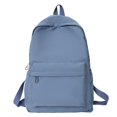 thumbnail image 1 of Mochila escolar impermeable de gran capacidad para mujer, morral escolar de Color sólido con cremallera suave, bolso de día informal para adolescentesAzul Fivean unisex, 1 of 2