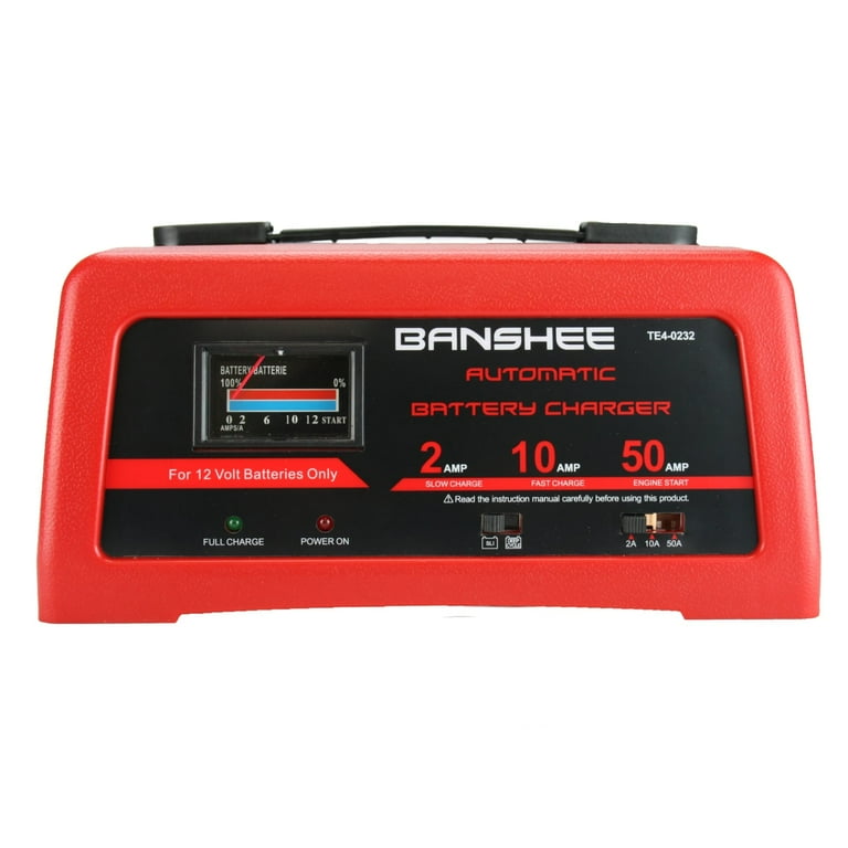 Banshee Deep Cycle Fast Charger for 12V 12 Volt Batteries 2 10 50 Amp Charge Methods