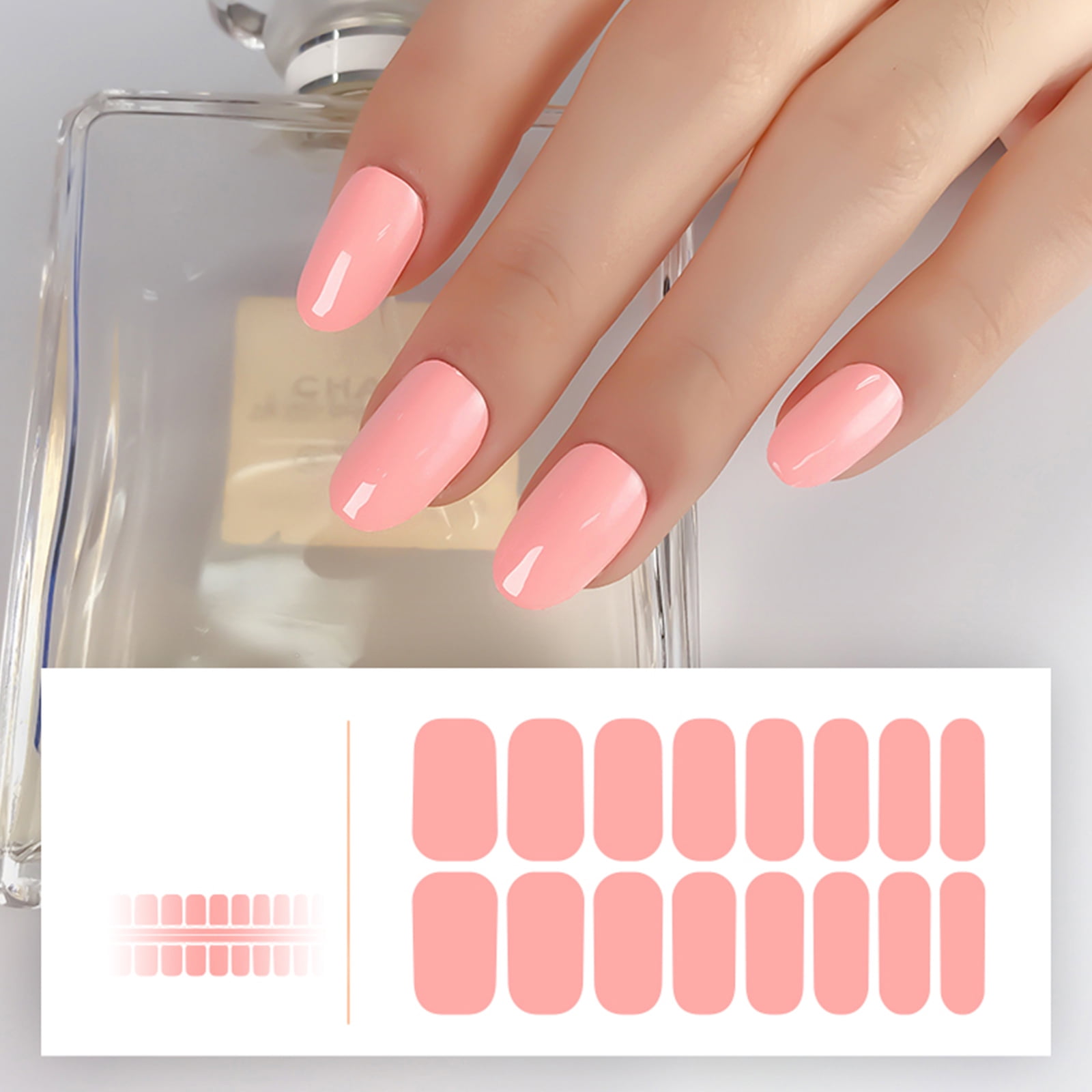 Solid Color Stick On Nail Strips Nail Stickers Full Nail Wraps Nail