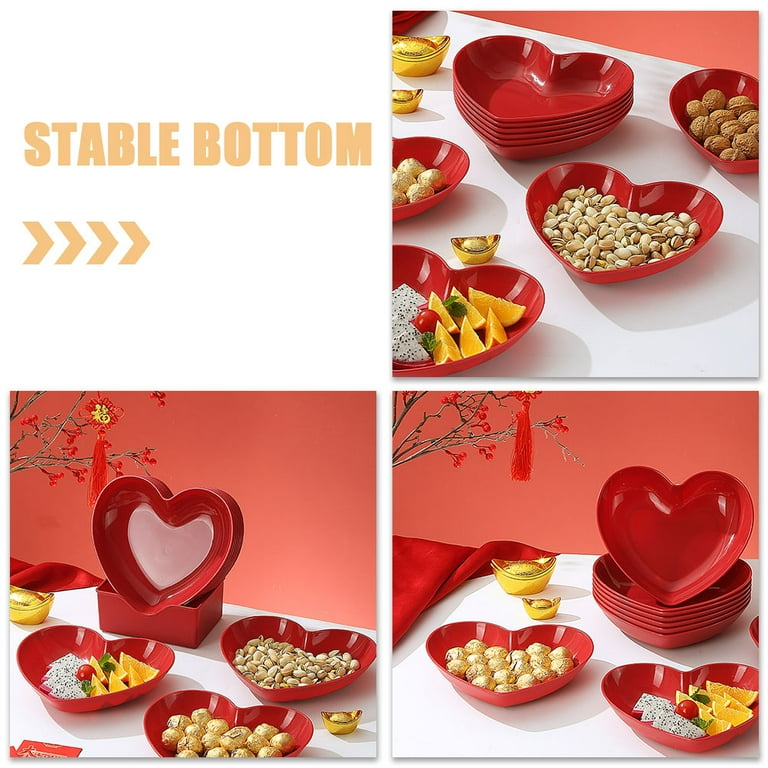 5 Pcs Heart Shaped Plate Multifunction Large Food Tray 5 Pcs Heart Shaped Plate Multifunction Large Food Tray