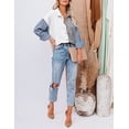 thumbnail image 4 of Yesfashion Womens Corduroy Button Down Shacket Long Sleeve Corduroy Light Shirt Jacket Tops, 4 of 5