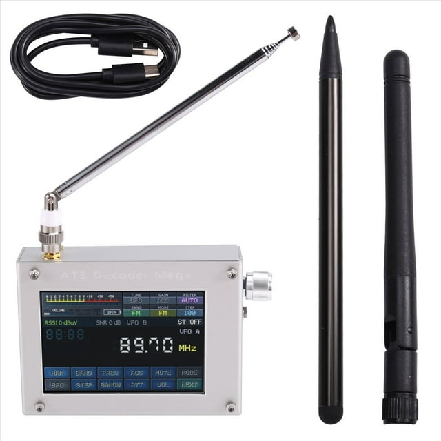 Decodificador ATS de Radio con Pantalla Táctil de 4 Pulgadas, Versión 4.2, Receptor de Radioaficionado Estéreo de Banda , Batería Recargable.