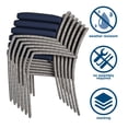 thumbnail image 5 of COSCO Outdoor Living Lakewood Ranch Steel and Wicker Dining Chairs with Cushions, 6 Pack, Gray and Blue, 5 of 11
