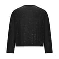 thumbnail image 6 of Sparkly Sequin Jackets for Girls Cropped Blazer Jacket Glitter Shiny Open Front Coats Casual Outerwear Short Coat Black 140, 6 of 7