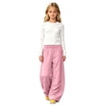 thumbnail image 5 of CPNG Girls Curved Barrel Sweatpants Solid Color Wide Leg Elastic High Waist Casual Pants Loose Street Style Jogger Pants, 5 of 5