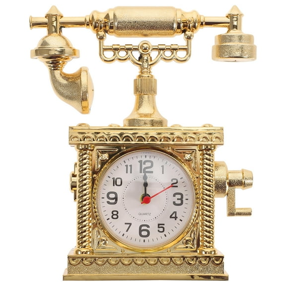 TEHAUX 1Pack Retro Golden Alarm Clock for Bedside and Desktop Use in Home