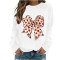 thumbnail image 5 of Fewfanhot Women's Tops, Tees & Blouses Bow Long Sleeve Valentine's Day Holiday Tree Loose Fit Tee Tops, 5 of 8