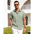 thumbnail image 3 of Camisa Alimens & Gentle de algodón y lino de manga corta para hombre, 3 of 5