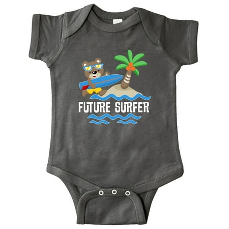 

Inktastic Surfing Future Surfer Bear Gift Baby Boy or Baby Girl Bodysuit