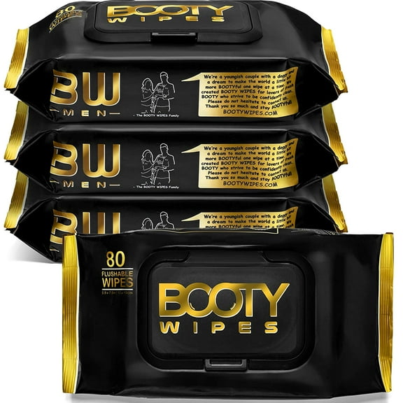 BOOTY WIPES for Men (1 Pack - 80 Count) (80 Count)