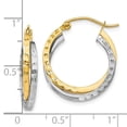thumbnail image 5 of Auriga Fine Jewelry 10K Two-tone Gold Textured Hinged Hoop Earrings for Women, 5 of 7