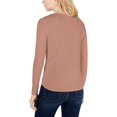 thumbnail image 2 of Hippie Rose Womens Juniors Ribbed Hi-Low Henley Top Purple L, 2 of 2