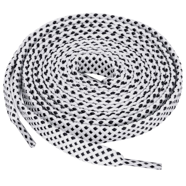 3 Pares De Cordones Para Zapatillas Doble Capa Punto Hueca Plana Blanco Negro 140 cm/55