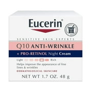 Eucerin Q10 Anti-Wrinkle Night Cream + Pro-Retinol, Facial Cream for Sensitive Skin, 1.7 Oz Jar