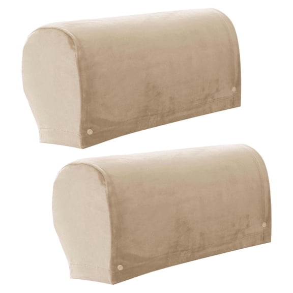 Lazsy Stretch Sofa Armrest Covers Soft Armchair Slipcovers Home Decor khaki