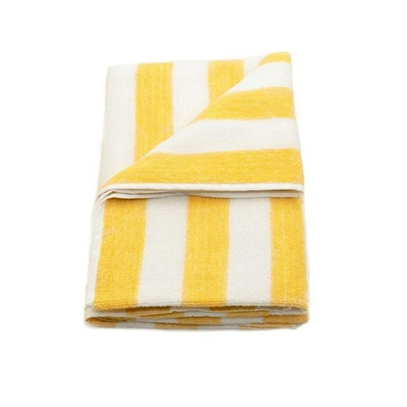 GOC Cotton Vat Dyed Stripes Pool Towel, Yellow - Pack of 6