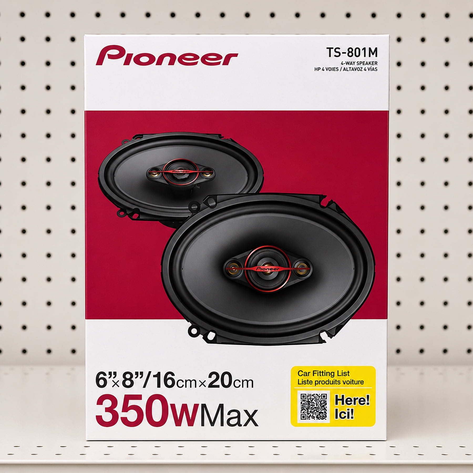 Pioneer, Car Speaker, 6x8 inch, 4-way 350W Max Power Black