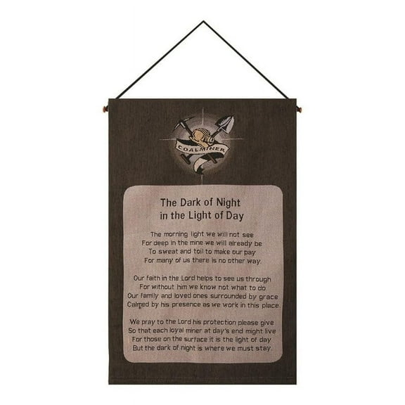 Manual Coal Miner'S Prayer Tapestry Wall Hanging Decor, 25-inch Height, Home Decoration