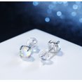 thumbnail image 4 of Opal Earrings Studs for Women-925 Sterling Silver Hypoallergenic Small Round Earrings for Sensitive Ears Jewelry Gifts., 4 of 7
