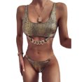 thumbnail image 4 of xiaxaixu Women?s 2Pcs Bikini Suit Low Chain Tank Tops with Triangle Bottoms, 4 of 4