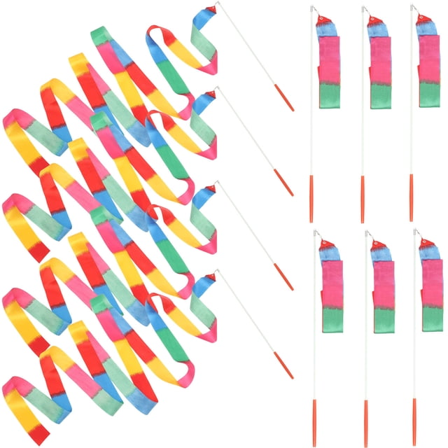 OULII 10Pcs Ribbons For Dancing Bright Colors For Gymnastics Training And Marching Band