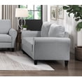 thumbnail image 4 of Living Room Casual 3pcs Sofa Set Dark Gray Textured Upholstered Sofa Loveseat Chair Rounded Arms Couch, 4 of 7