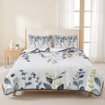 thumbnail image 3 of King Quilt Set 96''x106'', Blue Grey Eucalyptus Lightweight Bedspread Coverlet Set with 2 Pillow Shams, Watercolor Spring Weeping Botanical Breathable All Season Quilt Bedding for Bedroom/Guest Room, 3 of 9